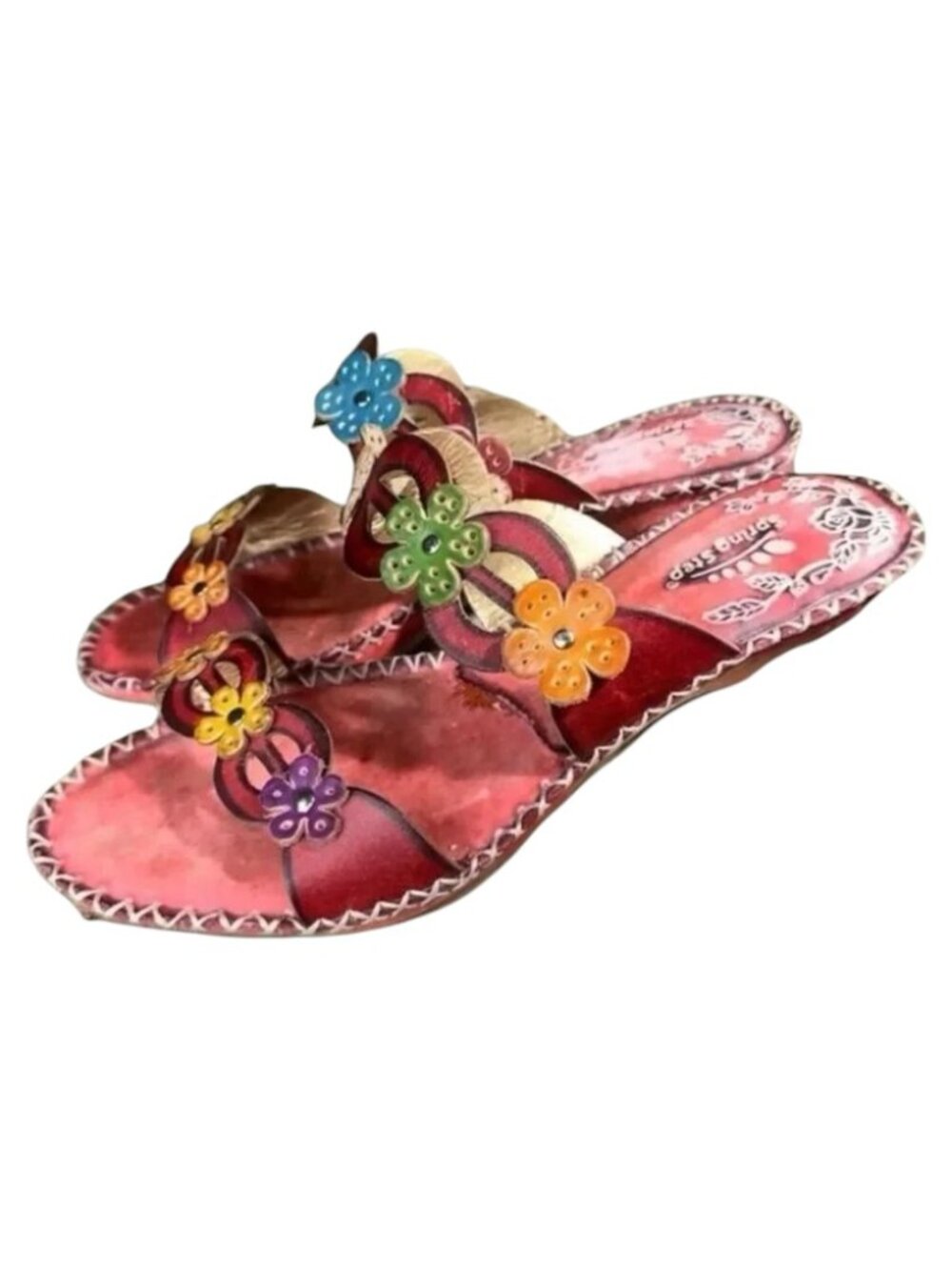 Spring-step Women's Red and Yellow  7.5